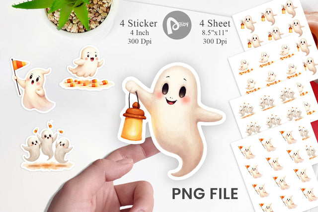 Sticker Watercolor Ghost Candy Parade Sublimation artnoy 