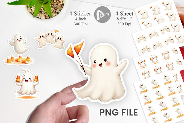 Sticker Watercolor Ghost Candy Parade Sublimation artnoy 