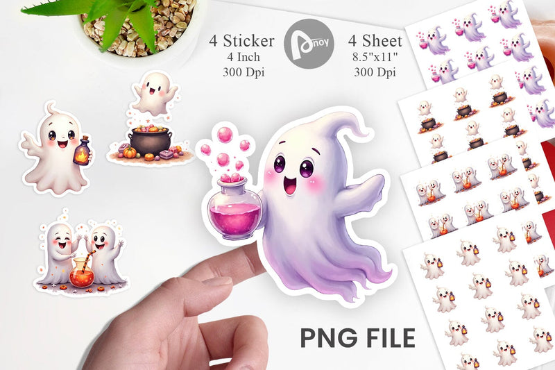 Sticker Watercolor Ghost Candy Potion Sublimation artnoy 