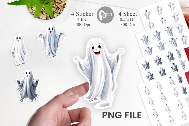 Sticker Watercolor Ghost Sublimation artnoy 
