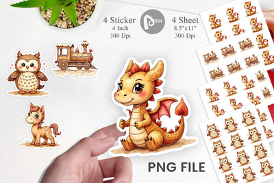Sticker Watercolor Gingerbread Friends Sublimation artnoy 