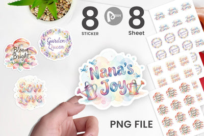 Sticker Watercolor Grandma Garden Love Quotes Sublimation artnoy 
