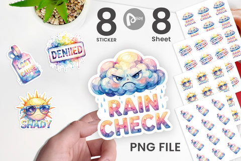 Sticker Watercolor Grumpy Sky Travel Quotes Sublimation artnoy 