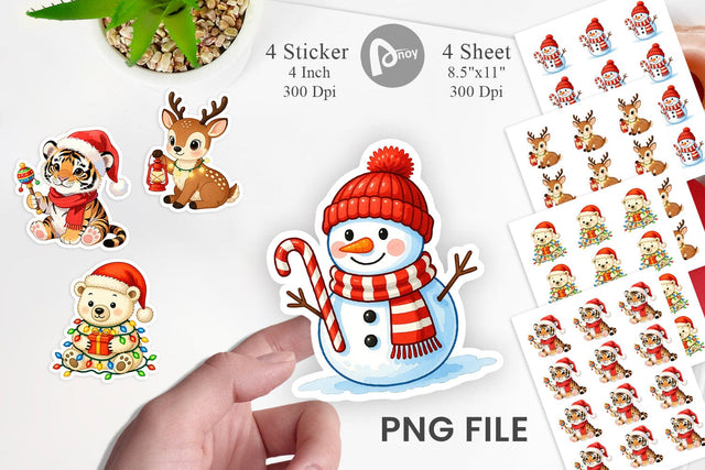 Sticker Watercolor Happy Holidays Sublimation artnoy 