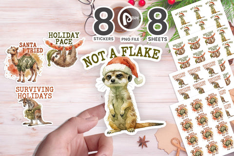 Sticker Watercolor Humorous Desert Holiday Toon Animals SVG artnoy 