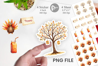 Sticker Watercolor Kids Table Crafts Sublimation artnoy 