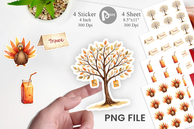 Sticker Watercolor Kids Table Crafts Sublimation artnoy 