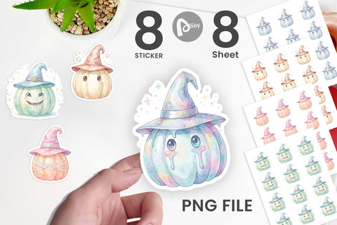 Sticker Watercolor Pastel Fairytale Witch Hat Sublimation artnoy 