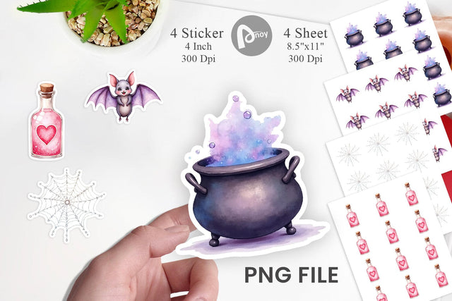 Sticker Watercolor Pastel Goth Cuties Sublimation artnoy 