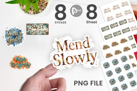 Sticker Watercolor Patina Weathered Healing Art Sublimation artnoy 