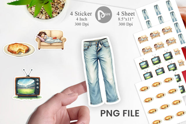 Sticker Watercolor Post Feast Coma Sublimation artnoy 