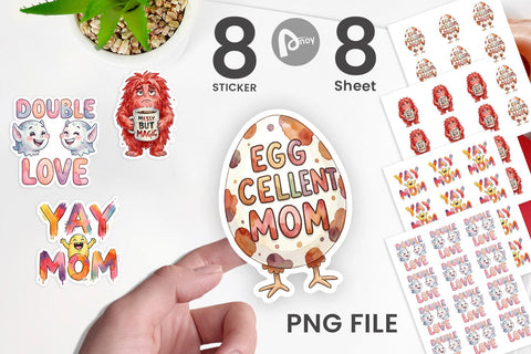 Sticker Watercolor Quirky Ugly Cute Momster Art Quotes Sublimation artnoy 