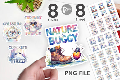 Sticker Watercolor Reluctant Explorer Quotes Sublimation artnoy 