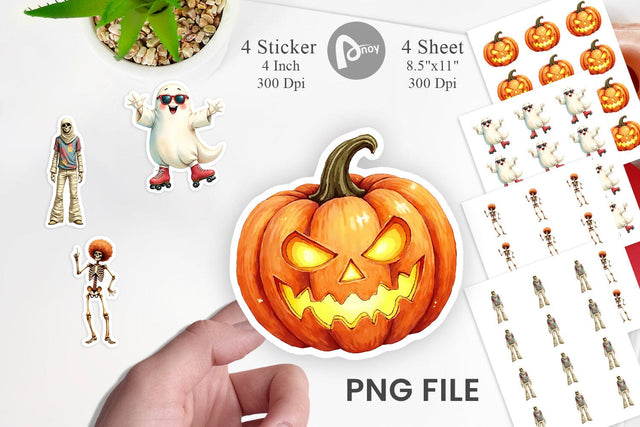 Sticker Watercolor Retro Halloween Disco Sublimation artnoy 