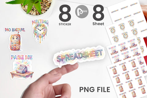 Sticker Watercolor Sarcastic 90s Office Quotes Sublimation artnoy 