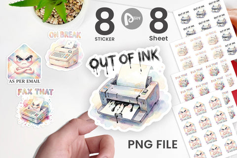 Sticker Watercolor Sarcastic 90s Office Quotes Sublimation artnoy 