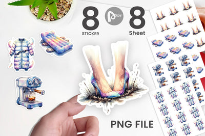 Sticker Watercolor Sarcastic Glamping Fails Sublimation artnoy 