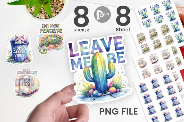 Sticker Watercolor Sarcastic Introvert Quotes Sublimation artnoy 