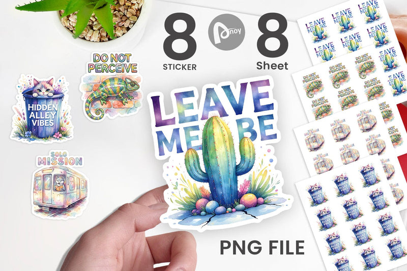 Sticker Watercolor Sarcastic Introvert Quotes Sublimation artnoy 