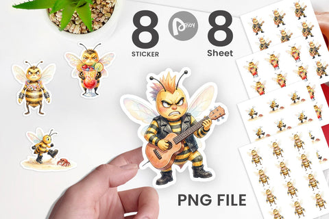 Sticker Watercolor Sarcastic Rocker Bee Tropical Sublimation artnoy 
