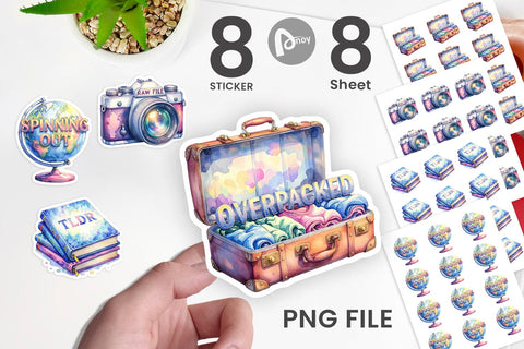 Sticker Watercolor Sarcastic Wanderlust Quotes Sublimation artnoy 