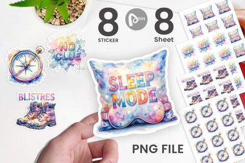 Sticker Watercolor Sarcastic Wanderlust Quotes Sublimation artnoy 