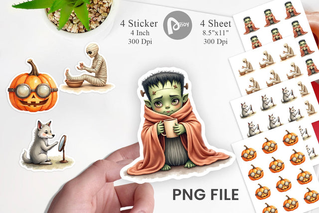 Sticker Watercolor Spooky Self Care Sublimation artnoy 