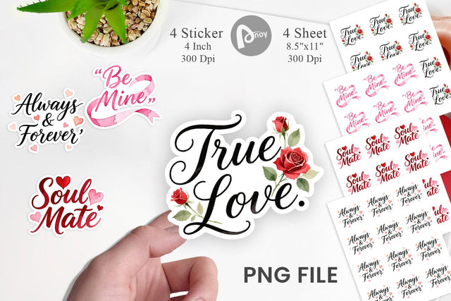 Sticker Watercolor Sweetheart Quotes Sublimation artnoy 