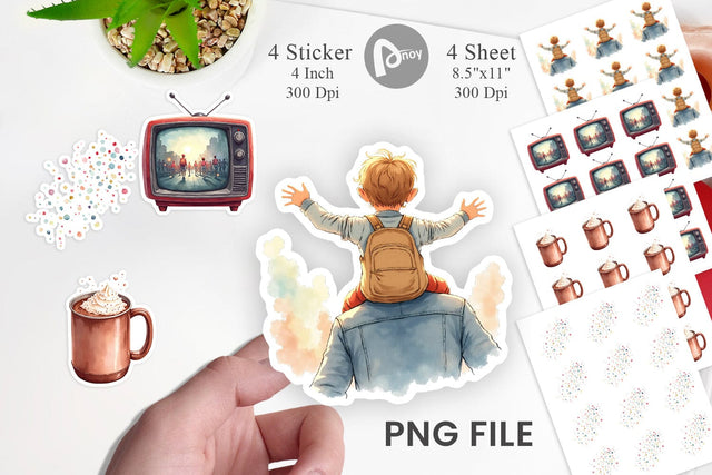 Sticker Watercolor Thanksgiving Parade Sublimation artnoy 