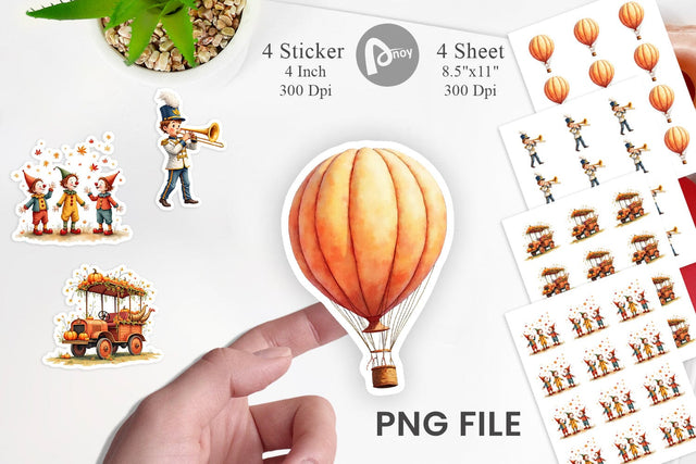 Sticker Watercolor Thanksgiving Parade Sublimation artnoy 