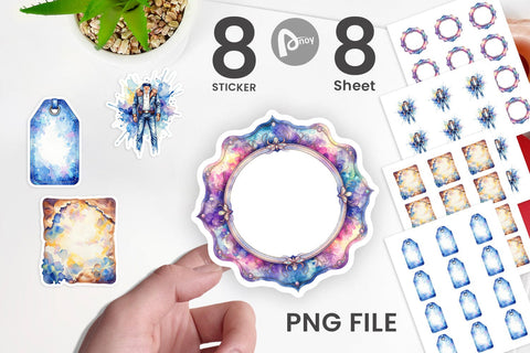 Sticker Watercolor Western Frame Sublimation artnoy 