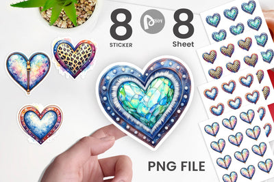 Sticker Watercolor Western Heart Sublimation artnoy 