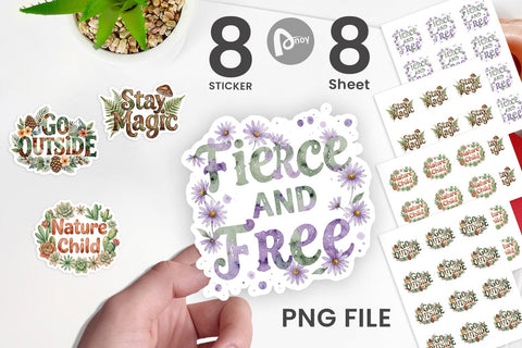 Sticker Watercolor Wildflower Boho Growth Quote Sublimation artnoy 
