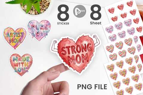 Sticker Watercolor Wonky Imperfect Heart Art Quotes Sublimation artnoy 