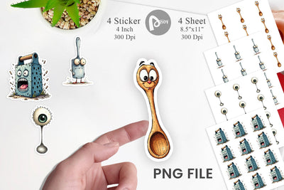 Sticker Weary Utensils Sublimation artnoy 