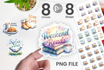 Sticker Weekend Reading Quotes Sublimation artnoy 