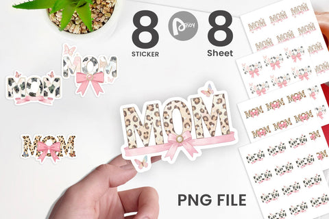 Sticker Whimsical Boho MOM Butterfly Sublimation artnoy 