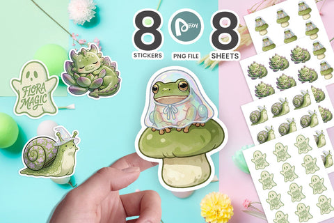 Sticker Whimsical Botanical Ghost Flora SVG artnoy 