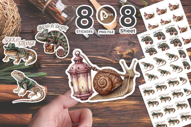 Sticker Whimsical Dark Botanicals & Odd Toads Sublimation artnoy 