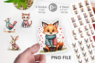 Sticker Whimsical Patchwork Pets Sublimation artnoy 