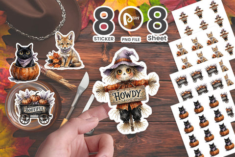 Sticker Whimsical Western Autumn Animals SVG artnoy 