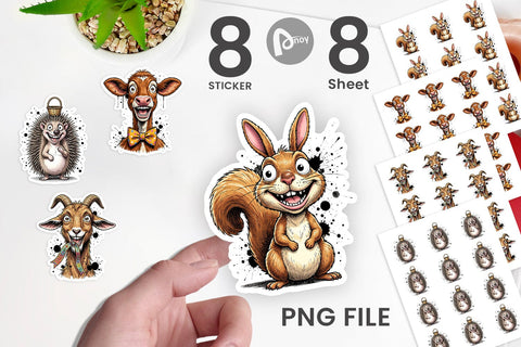 Sticker Wild Easter Animal Sketch Sublimation artnoy 