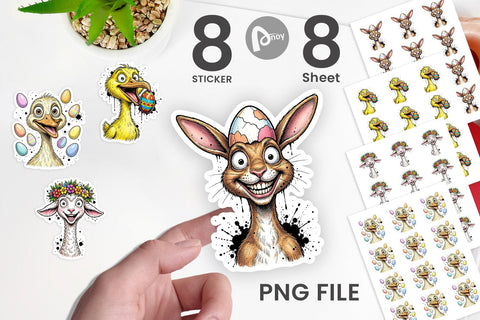 Sticker Wild Easter Animal Sketch Sublimation artnoy 
