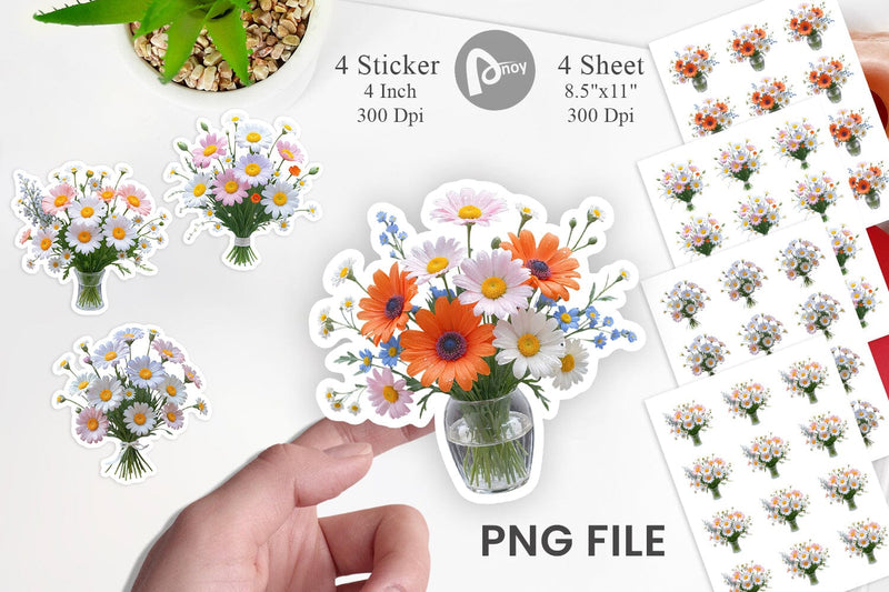 Sticker Wildflower Bouquet Sublimation artnoy 