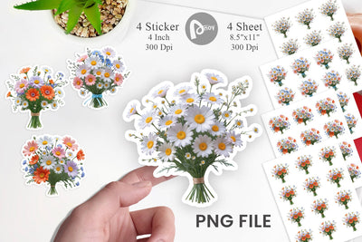 Sticker Wildflower Bouquet Sublimation artnoy 