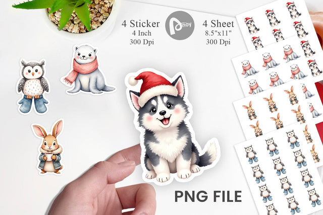 Sticker Winter Animals Sublimation artnoy 