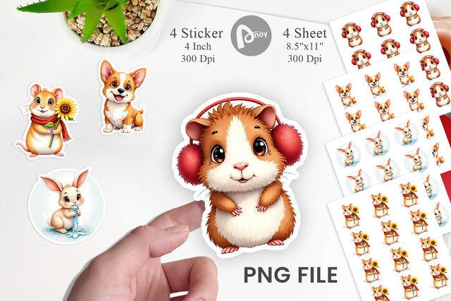 Sticker Winter Pets Parade Sublimation artnoy 