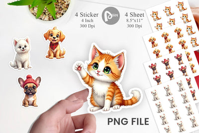 Sticker Winter Pets Parade Sublimation artnoy 