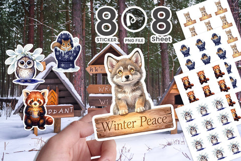 Sticker Winter Solstice Whisper Watercolor Sublimation artnoy 