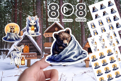 Sticker Winter Solstice Whisper Watercolor Sublimation artnoy 